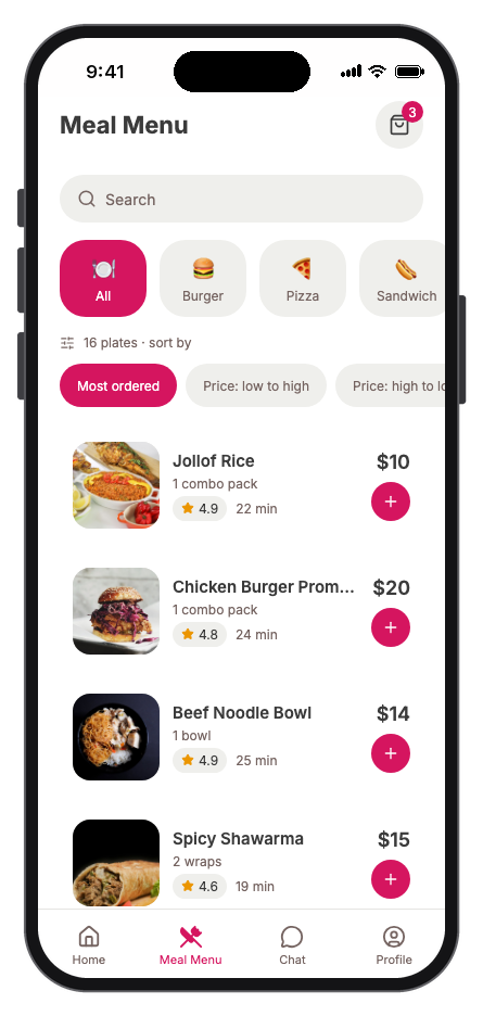 Food Couriers mobile app template screenshot 6