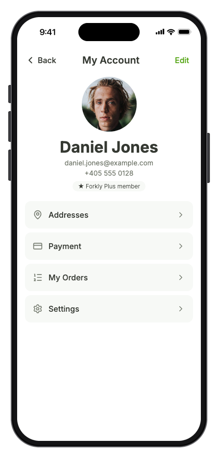 Forkly — Food Delivery mobile app template screenshot 2
