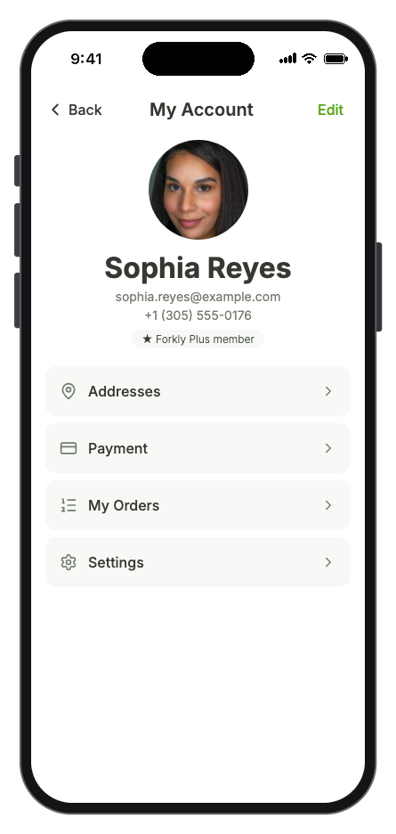 Forkly — Food Delivery mobile app template screenshot 2