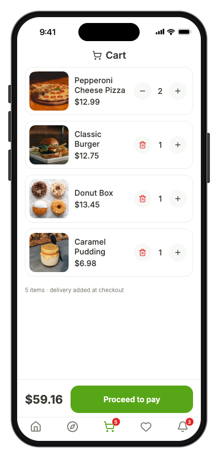 Forkly — Food Delivery mobile app template screenshot 3