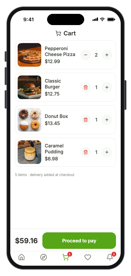Forkly — Food Delivery mobile app template screenshot 3