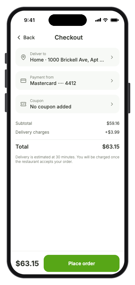 Forkly — Food Delivery mobile app template screenshot 4