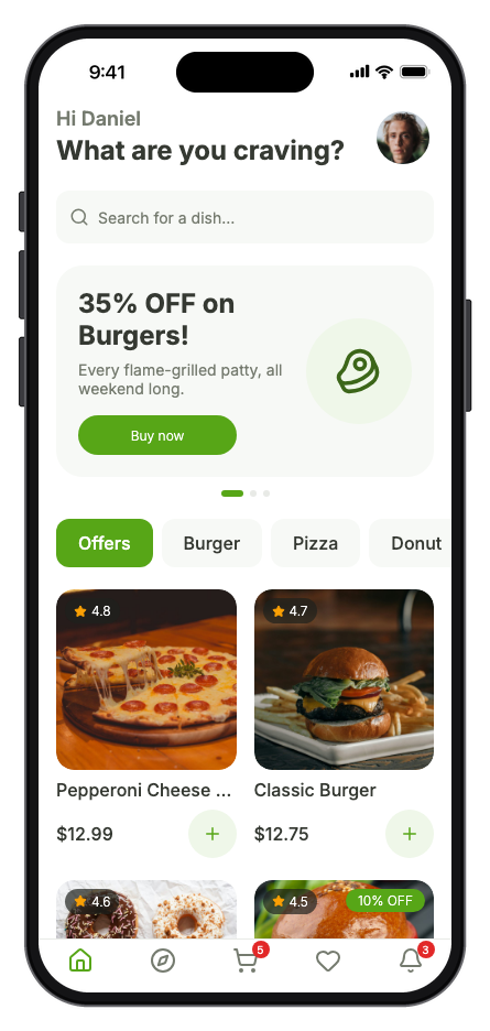 Forkly — Food Delivery mobile app template preview