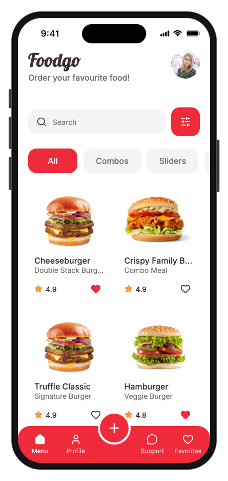 Foodgo mobile app template preview