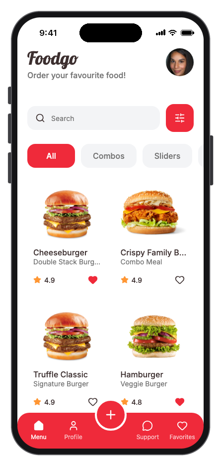Foodgo mobile app template preview