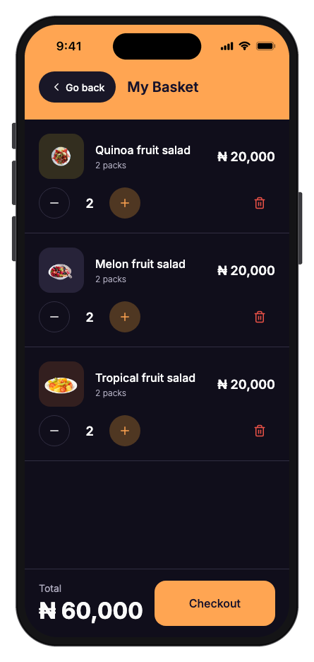 Freshbowl mobile app template screenshot 2