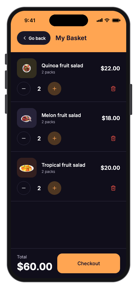 Freshbowl mobile app template screenshot 2