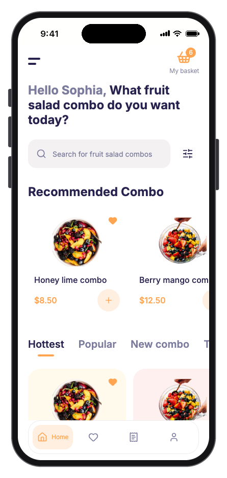 Freshbowl mobile app template preview
