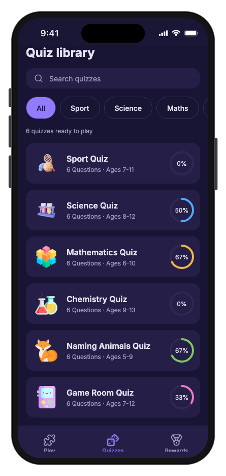 FunQuiz mobile app template screenshot 2