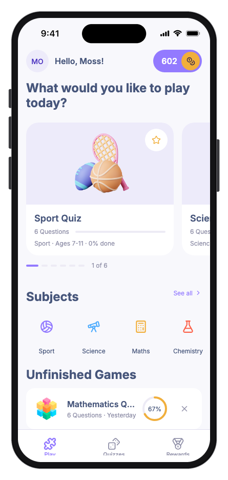 FunQuiz mobile app template preview