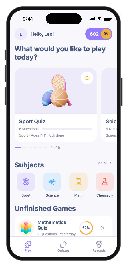 FunQuiz mobile app template preview