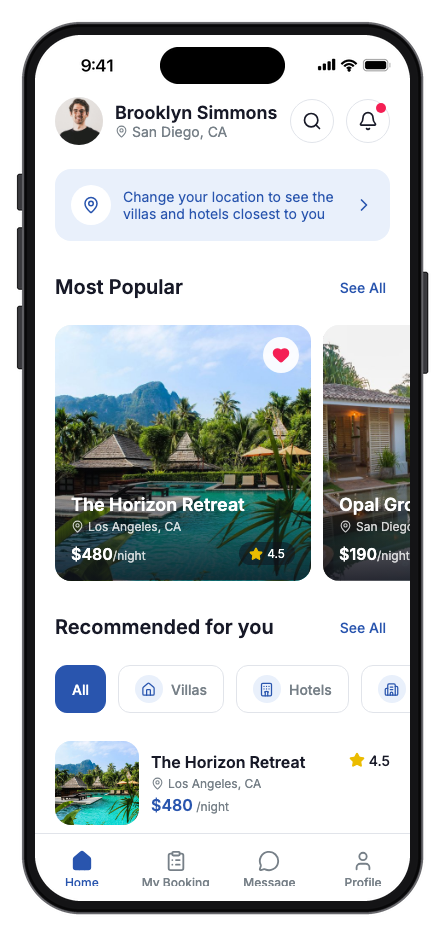 Grand Stay mobile app template preview