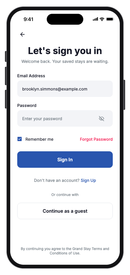 Grand Stay mobile app template screenshot 8