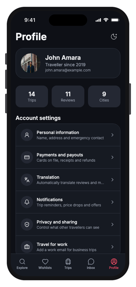 Havenly mobile app template screenshot 2