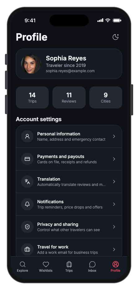 Havenly mobile app template screenshot 2