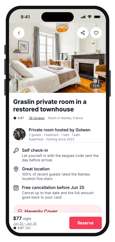 Havenly mobile app template screenshot 4