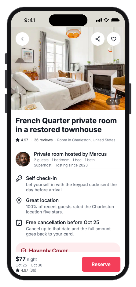 Havenly mobile app template screenshot 4