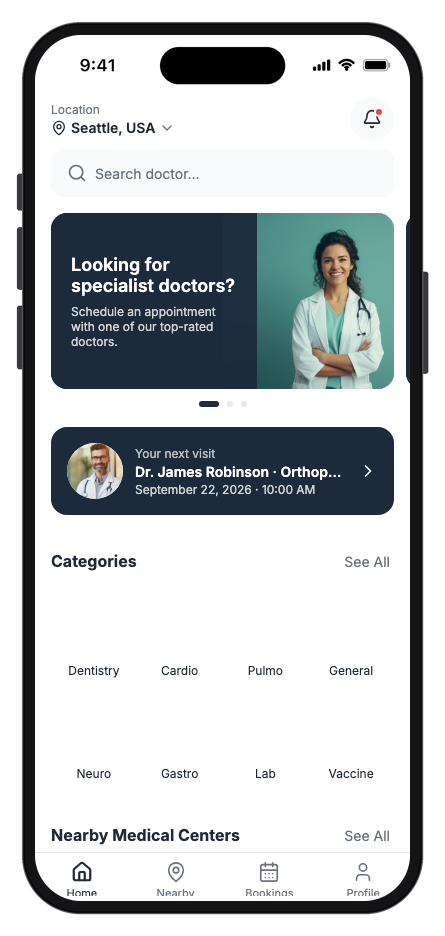 HealthPal mobile app template preview