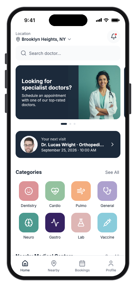 HealthPal mobile app template preview