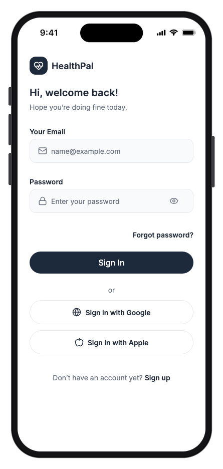 HealthPal mobile app template screenshot 7