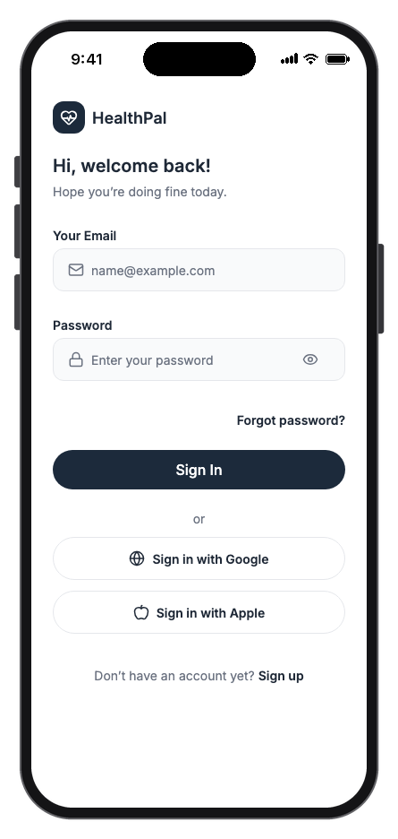 HealthPal mobile app template screenshot 7