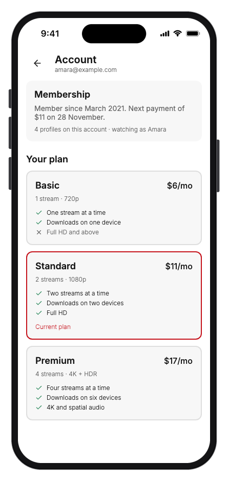 Kinora mobile app template screenshot 2