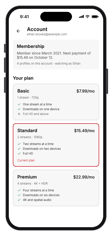 Kinora mobile app template screenshot 2