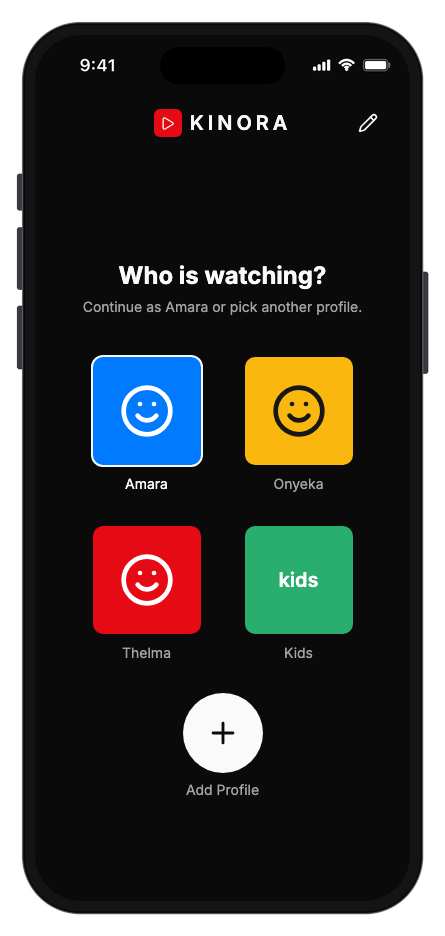 Kinora mobile app template screenshot 6
