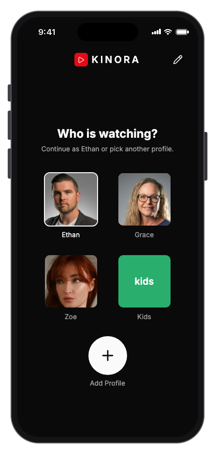 Kinora mobile app template screenshot 6