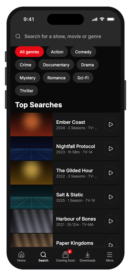 Kinora mobile app template screenshot 7