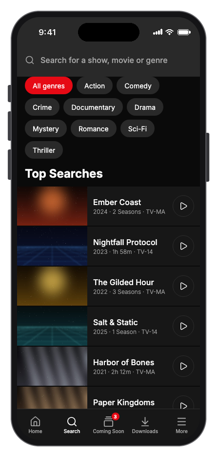 Kinora mobile app template screenshot 7