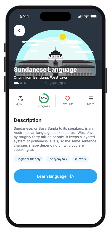 Lingura mobile app template screenshot 3