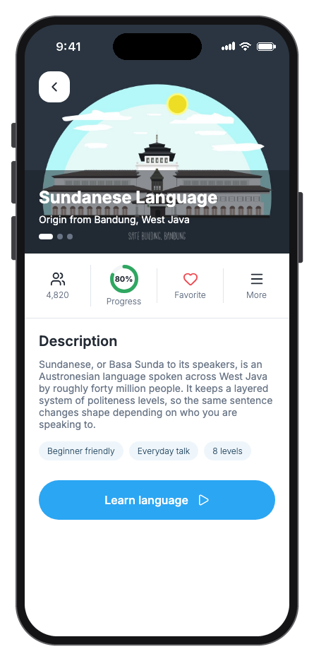 Lingura mobile app template screenshot 3