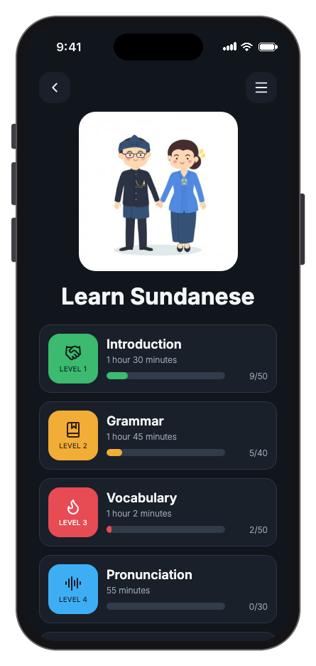 Lingura mobile app template screenshot 4