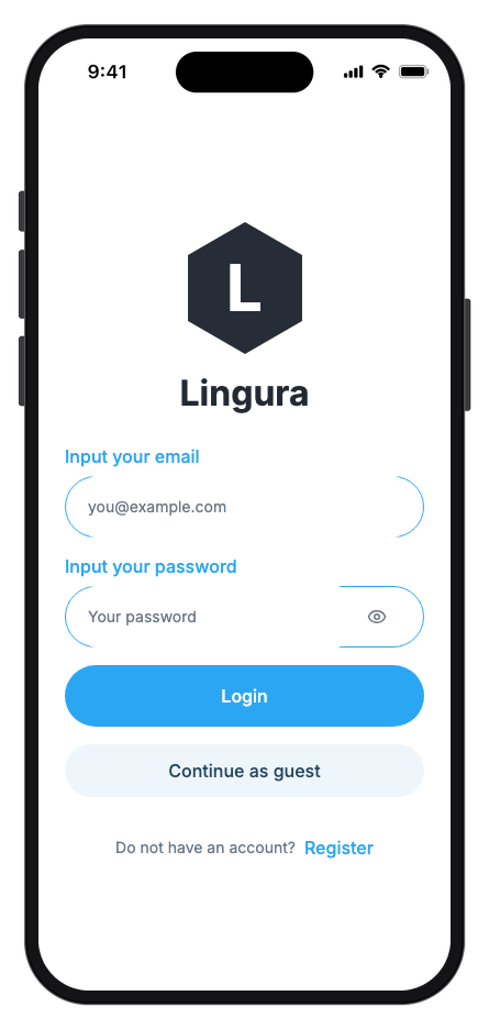 Lingura mobile app template screenshot 5