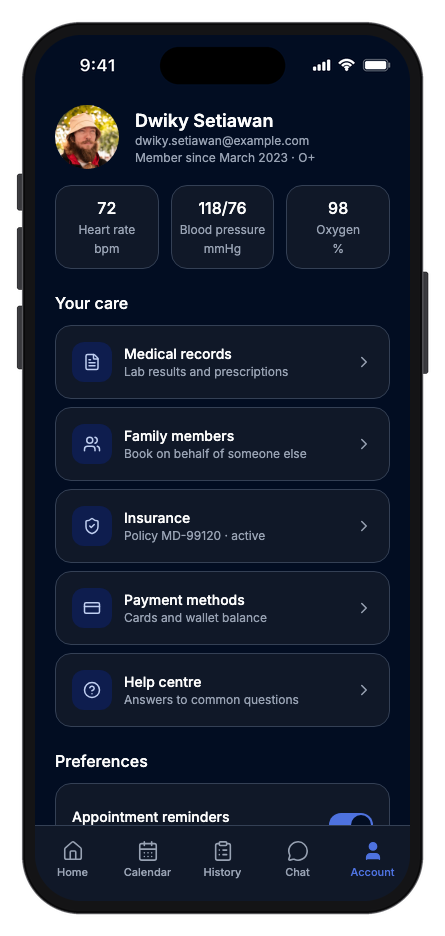 Medora mobile app template screenshot 2