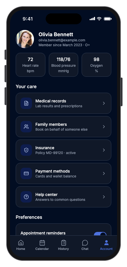 Medora mobile app template screenshot 2