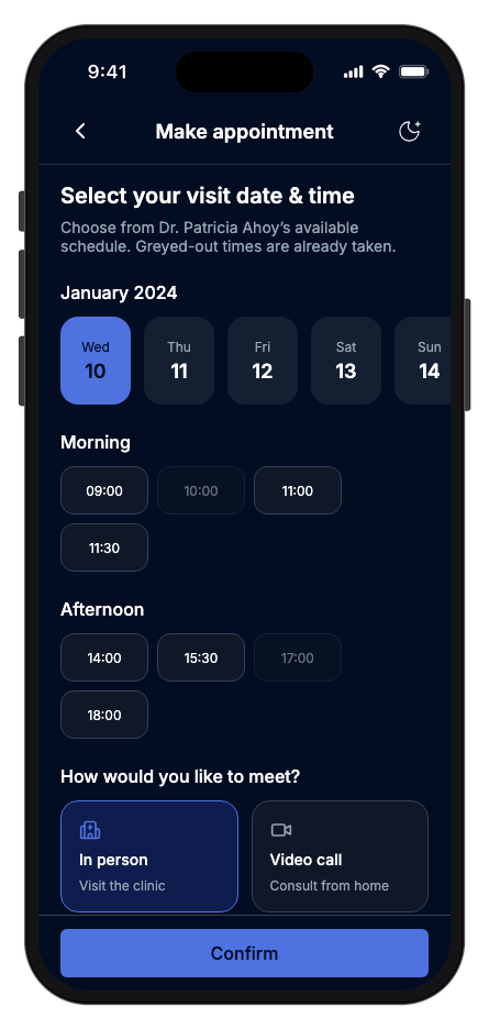 Medora mobile app template screenshot 3