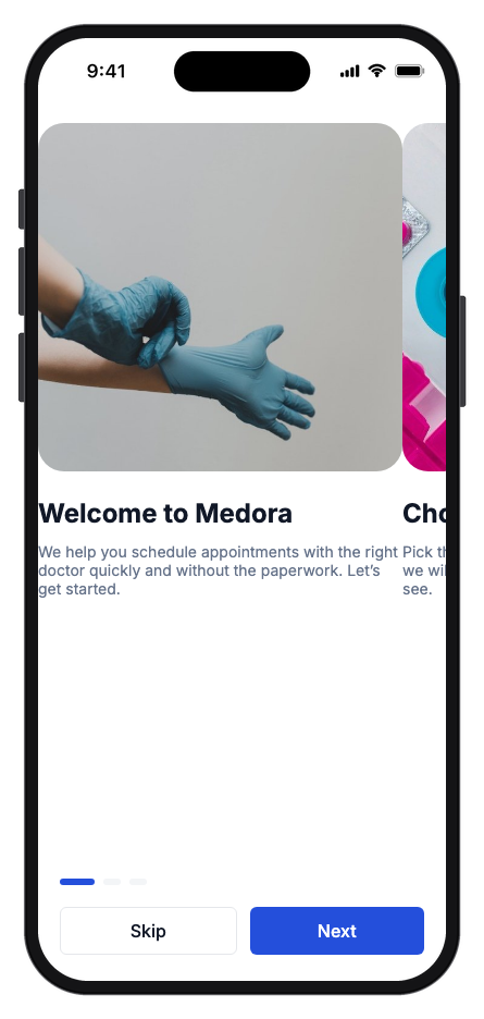 Medora mobile app template screenshot 6