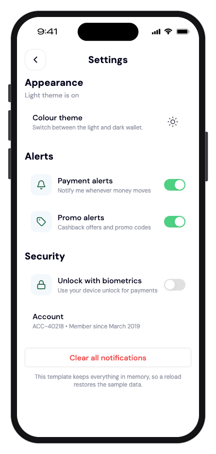 Mintly mobile app template screenshot 5