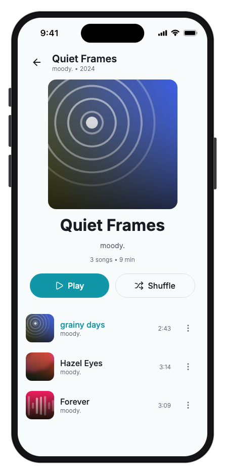 Musium mobile app template screenshot 2