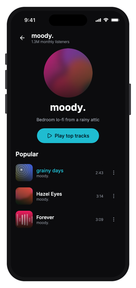 Musium mobile app template screenshot 3