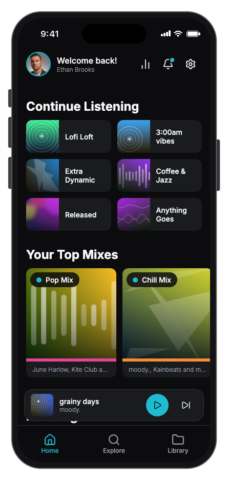 Musium mobile app template preview