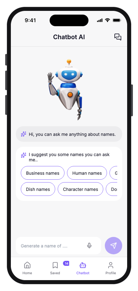NameCraft mobile app template screenshot 3