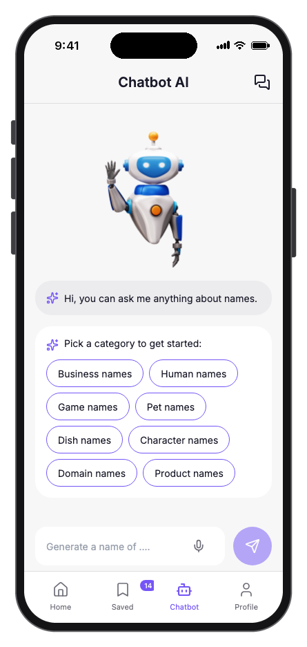 NameCraft mobile app template screenshot 3