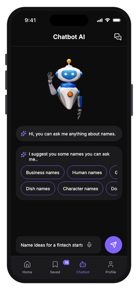 NameCraft mobile app template screenshot 4