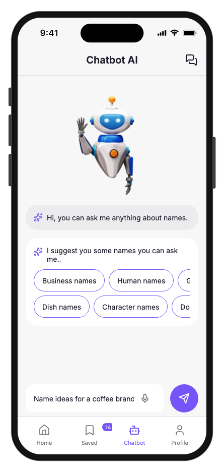 NameCraft mobile app template screenshot 5
