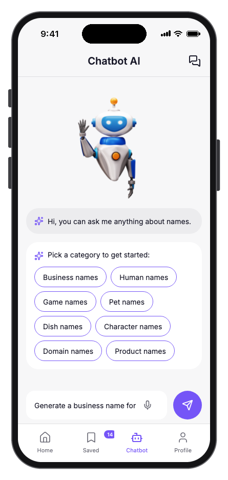NameCraft mobile app template screenshot 6