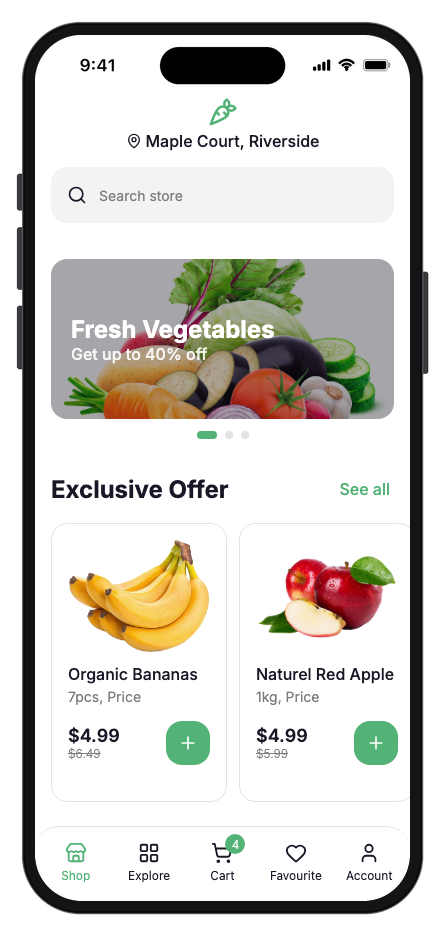 Nectar mobile app template preview