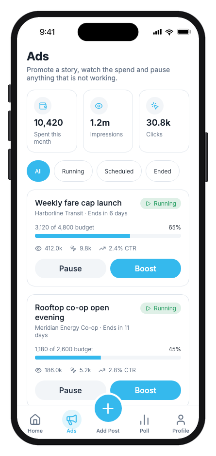 Newsflow mobile app template screenshot 2